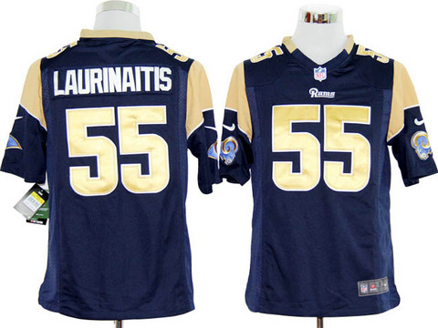 St. Louis Rams 55 James Laurinaitis Blue Nike Game NFL jerseys